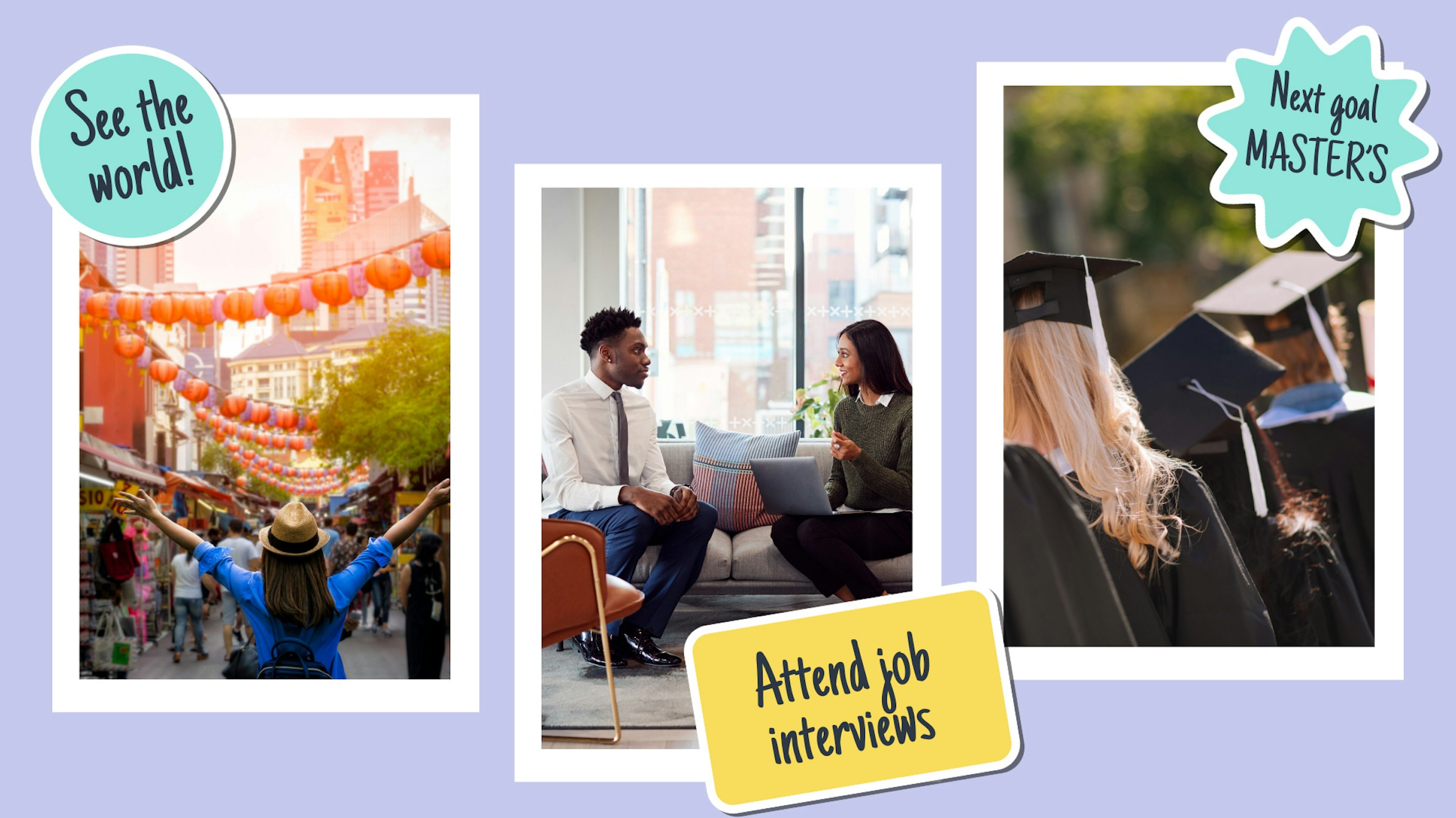 Collage of pics after university