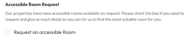 Accessible room request