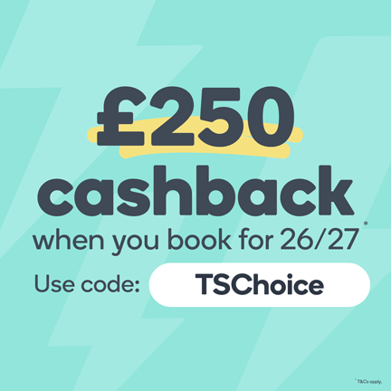 250 cashback or tram pass